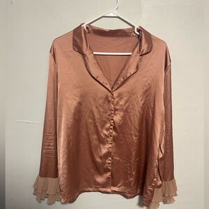 Verdusa Women’s Satin Ruffle Pajamas